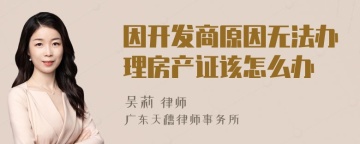 因开发商原因无法办理房产证该怎么办