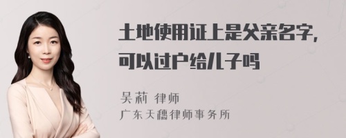 土地使用证上是父亲名字，可以过户给儿子吗