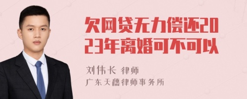 欠网贷无力偿还2023年离婚可不可以