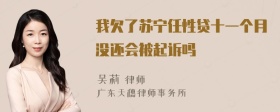 我欠了苏宁任性贷十一个月没还会被起诉吗