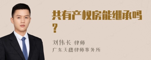 共有产权房能继承吗？