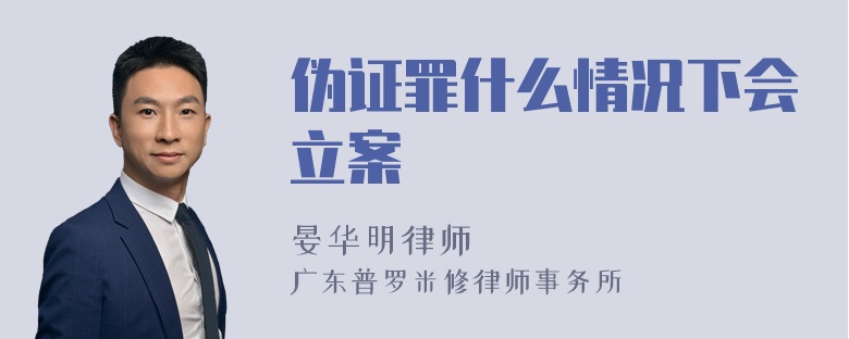 伪证罪什么情况下会立案