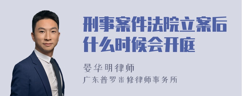 刑事案件法院立案后什么时候会开庭