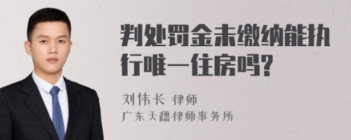 判处罚金未缴纳能执行唯一住房吗?