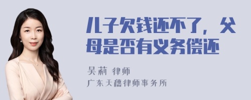 儿子欠钱还不了，父母是否有义务偿还