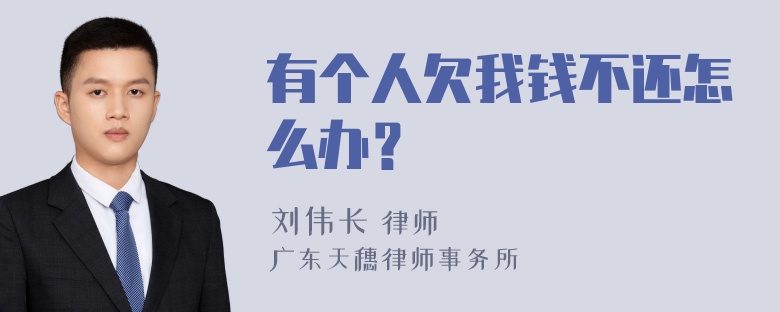 有个人欠我钱不还怎么办？