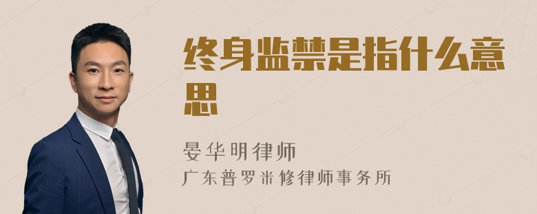 终身监禁是指什么意思