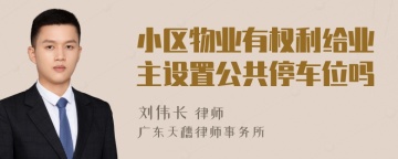 小区物业有权利给业主设置公共停车位吗