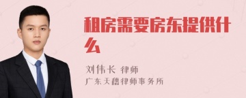 租房需要房东提供什么