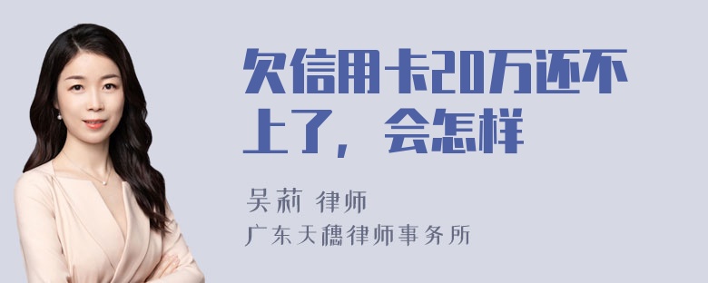 欠信用卡20万还不上了，会怎样