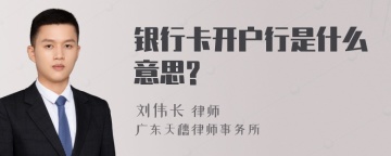 银行卡开户行是什么意思?