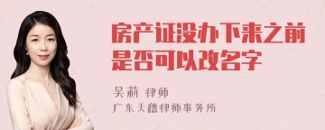 房产证没办下来之前是否可以改名字