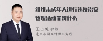 组织未成年人进行违反治安管理活动罪罚什么