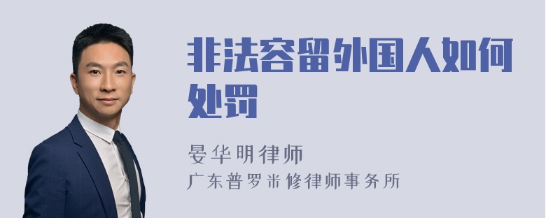 非法容留外国人如何处罚