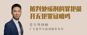 被判处缓刑的罪犯能开无犯罪证明吗