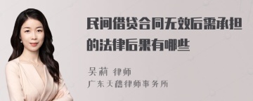 民间借贷合同无效后需承担的法律后果有哪些