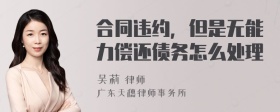 合同违约，但是无能力偿还债务怎么处理