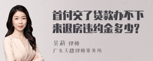 首付交了贷款办不下来退房违约金多少?