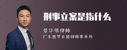 刑事立案是指什么