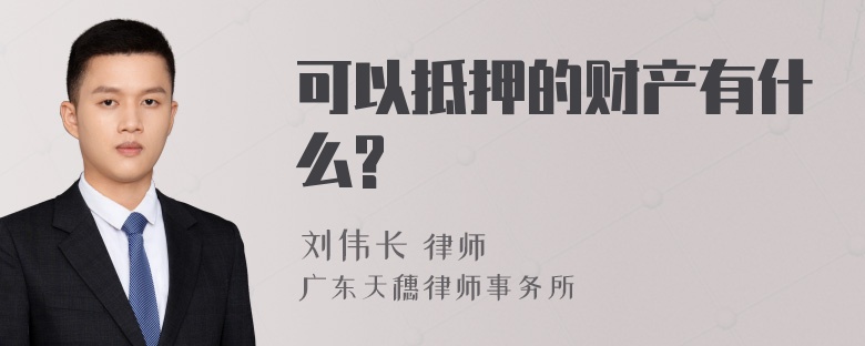 可以抵押的财产有什么?