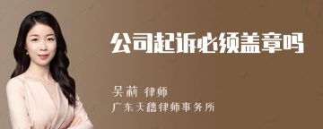 公司起诉必须盖章吗