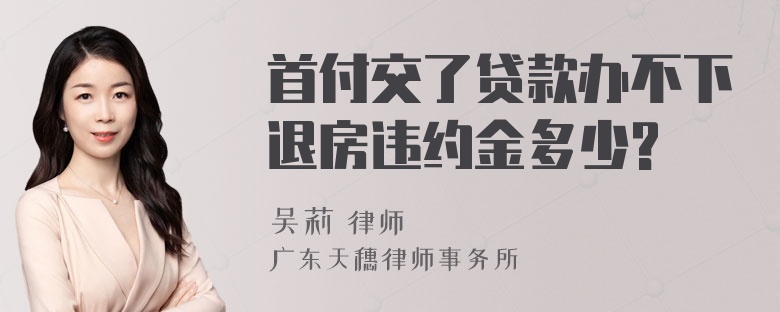 首付交了贷款办不下退房违约金多少?