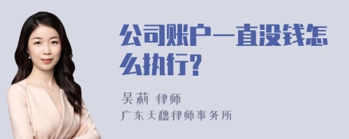 公司账户一直没钱怎么执行?