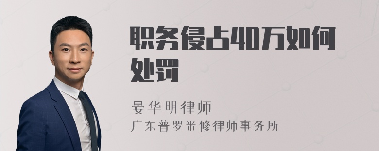 职务侵占40万如何处罚