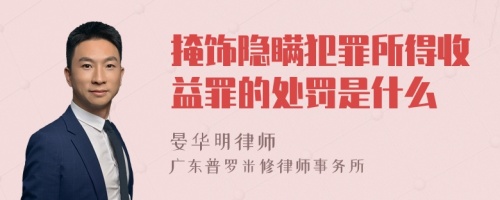 掩饰隐瞒犯罪所得收益罪的处罚是什么