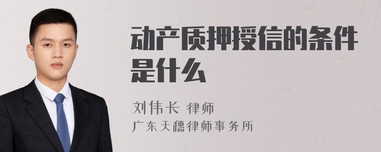 动产质押授信的条件是什么