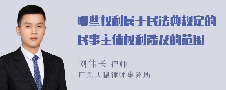 哪些权利属于民法典规定的民事主体权利涉及的范围