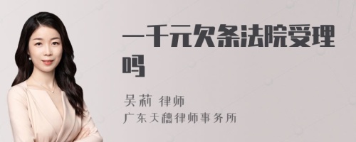 一千元欠条法院受理吗