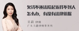 欠钱不还法院起诉找不到人怎么办，有没有法律依据