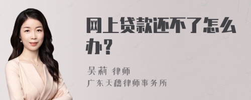 网上贷款还不了怎么办？