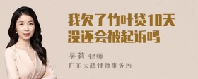 我欠了竹叶贷10天没还会被起诉吗