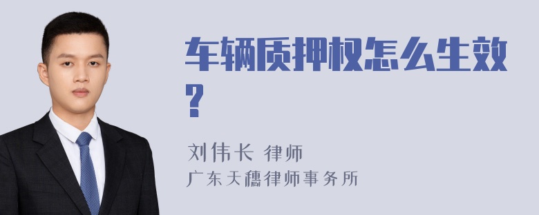 车辆质押权怎么生效?