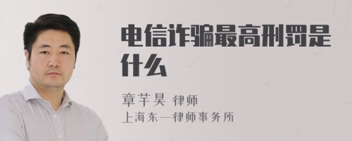 电信诈骗最高刑罚是什么