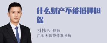 什么财产不能抵押担保