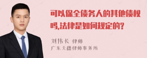 可以保全债务人的其他债权吗,法律是如何规定的?