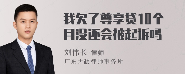 我欠了尊享贷10个月没还会被起诉吗