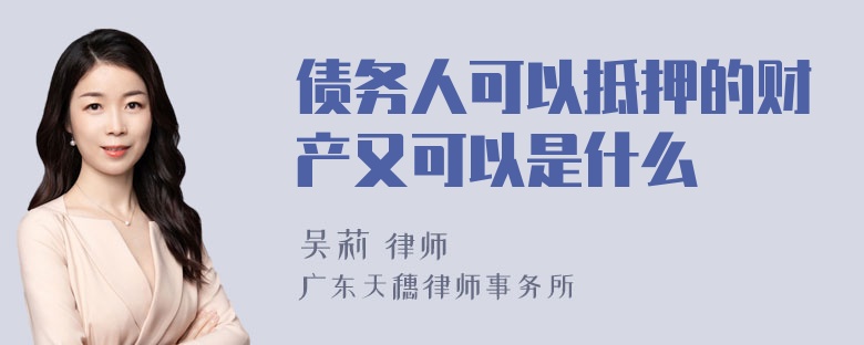 债务人可以抵押的财产又可以是什么