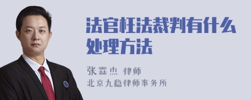 法官枉法裁判有什么处理方法