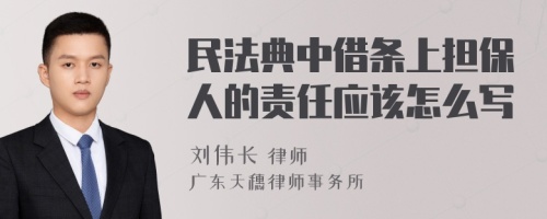 民法典中借条上担保人的责任应该怎么写