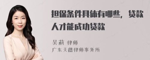 担保条件具体有哪些，贷款人才能成功贷款