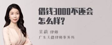 借钱3000不还会怎么样?