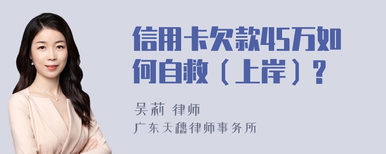 信用卡欠款45万如何自救（上岸）?