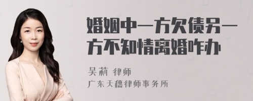 婚姻中一方欠债另一方不知情离婚咋办