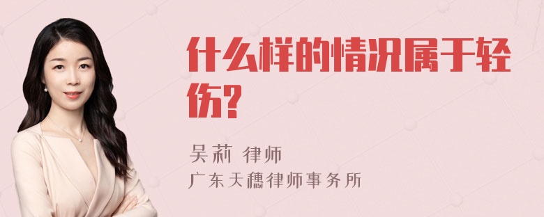 什么样的情况属于轻伤?