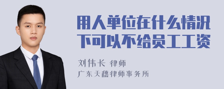 用人单位在什么情况下可以不给员工工资