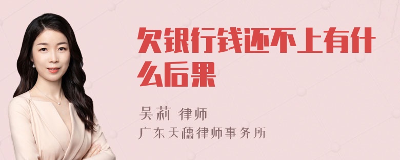 欠银行钱还不上有什么后果